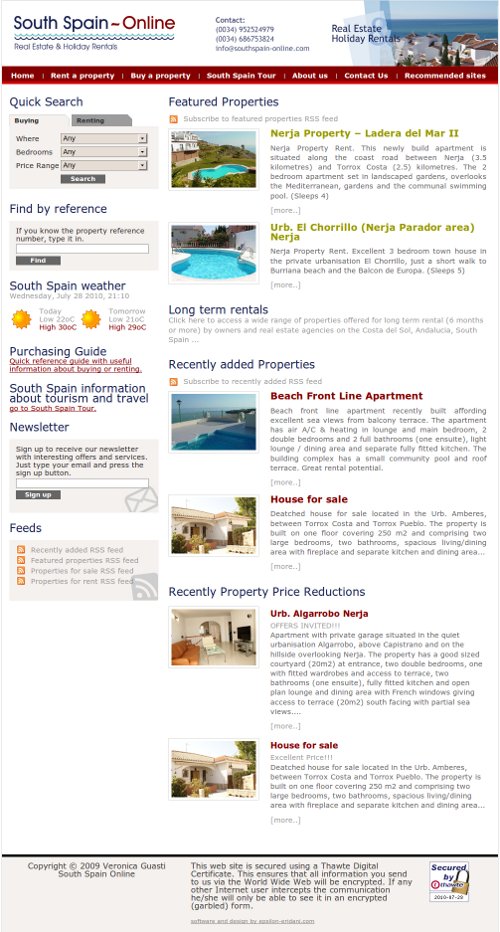 Central de reservas. Inmobiliaria. South Spain Online